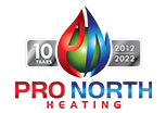 pro north heating logo 10 year anniversary